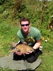 Russell Kemp with a 2.5lb bream taken on pellet from the Avon today.09/08/14.